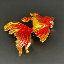 [BROOCH] Goldfish ビューティフル ロングフィン ゴールドフィッシュ 金魚 (きんぎょ) 更紗琉金 5センチ ブローチ 【送料無料】_画像3