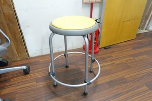  Orient steel circle shape folding chair bearing surface rotary R-560L-Y yellow business use facility for labo chair work for stool 