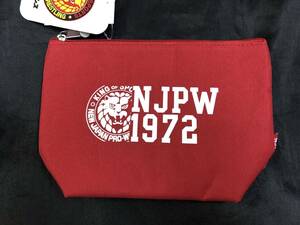 即決◆新日本プロレス　NJPW1972◆ポーチ　赤　新品タグ付き　レッド　ファスナー開閉タイプ◆