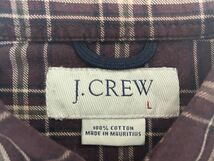 ☆US古着 J.CREW Jクルー ジェイクルー ネルシャツ チェック柄 ブラウン茶【L】コットン　　　　◆3595◆_画像3