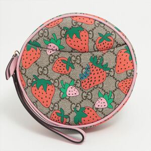 【全国送料無料】GUCCI グッチ/GGスプリーム/ストラップ付き ストロベリーポーチ