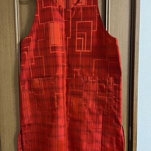 和服の雨コートをエプロンにリメイク