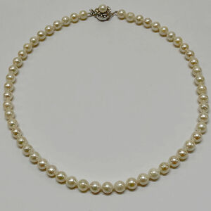 アコヤ本真珠ネックレス N8421p　7.0～7.5mm パールネックレス 真珠 冠婚葬祭 成人の日 お祝い メール便送料無料