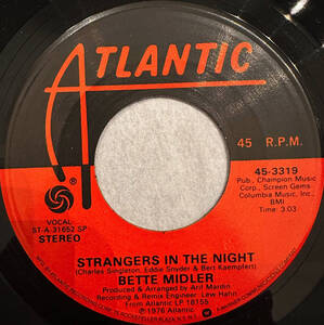 ■1976 US盤 オリジナル Bette Midler - Strangers In The Night 7”EP 45-3319 Atlantic