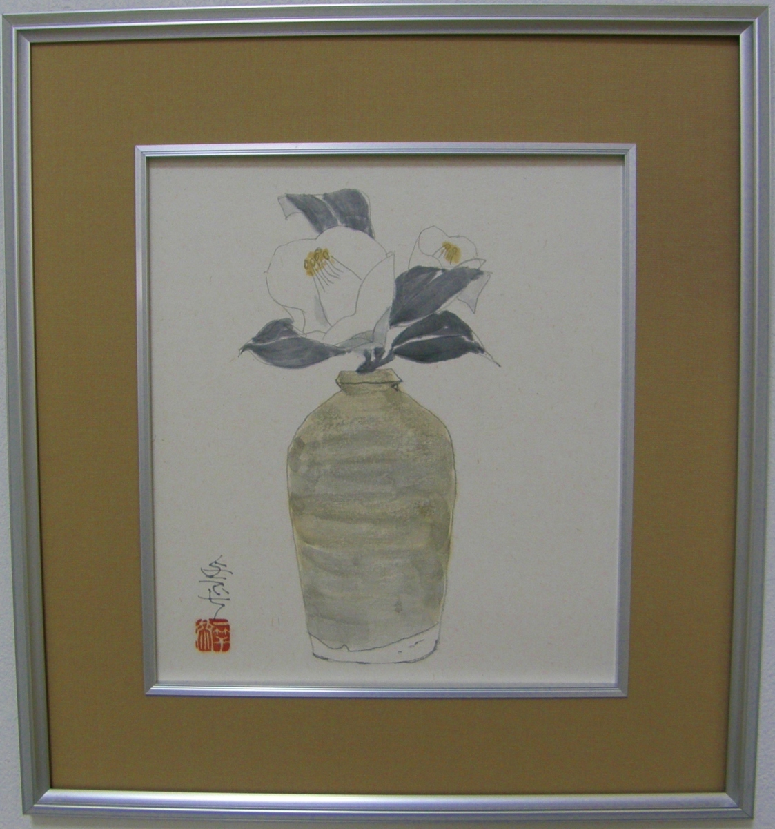 Questions bienvenues Yoichi Kataoka Camellia aquarelle fleur en papier coloré Professeur Nikakai : Shoichiro Hattori [Livraison gratuite], peinture, aquarelle, peinture nature morte