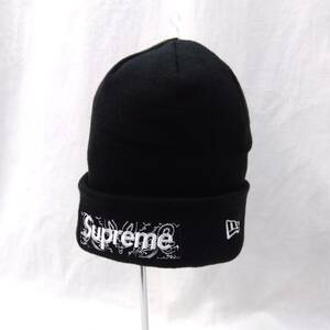 [タグ付] Supreme × NEW ERA Box Logo Beanie シュプリーム ニューエラ ボックスロゴビーニー ニット帽 黒 ブラック 店舗受取可