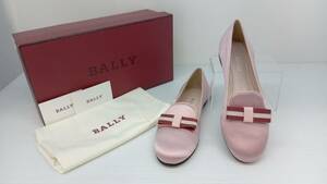 ★ 美品 BALLY バリー パンプス オペラシューズ BEW-T.O 26250 リボン フラットリール イタリア製 サイズFR36 ピンク 通年