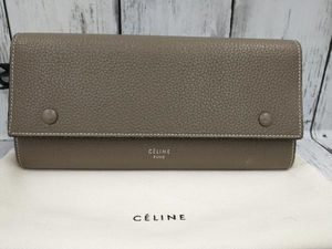 セリーヌ 二つ折り 長財布 ラージフラップ マルチファンクション ベージュ イエロー スーリー S IE 4146 CELINE