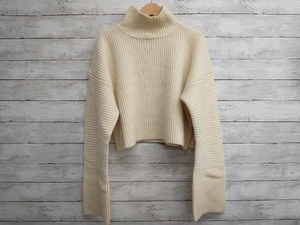 YLEVE/ wool /ta-toru neck Short knitted sweater / eggshell white / free size 