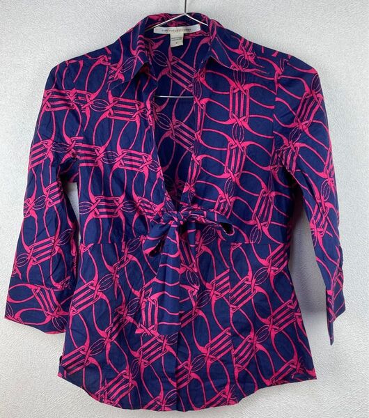 □DIANE von FURSTENBERG ブラウス パープル柄