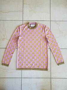  regular price 28 ten thousand jpy rare * Gucci GUCCI signature pattern biju- sweater *40* Swarovski *GG pattern 