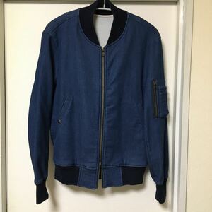 ◆【未使用】SHIPS JETBLUE シップス ジェットブルー / スエットデニム MA-1 INDIGO BLUE Msize