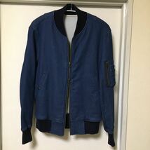 ◆【未使用】SHIPS JETBLUE シップス ジェットブルー / スエットデニム MA-1 INDIGO BLUE Msize_画像2