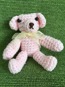 Art hand Auction Handmade Amigurumi Dog (Pink), toy, game, stuffed toy, Amigurumi