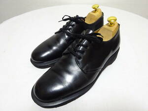 Dr.Martens×Hawkins　ASTRONAUTS　ドクターマーチン×ホーキンス　レザーシューズ　ビンテージ　英国製　オールブラック　6　24.5cm位