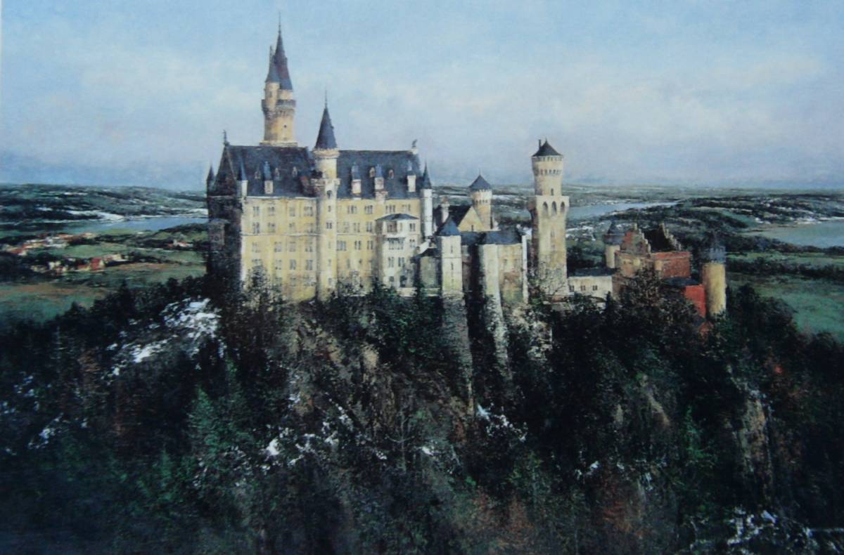 Harune Takemoto, Surge el castillo de Neuschwanstein, Libro de arte raro, pintura enmarcada, Hecho en Japón, enmarcado en un nuevo marco, En buena condición, envío gratis, Cuadro, Pintura al óleo, Naturaleza, Pintura de paisaje