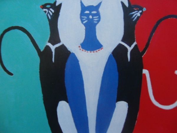 Tatsuya Nishimura, Katzenliebhaber, Seltenes Kunstbuch, Gerahmtes Gemälde, Hergestellt in Japan, in einen neuen Rahmen gerahmt, In guter Kondition, Kostenloser Versand, Malerei, Ölgemälde, Tierbilder