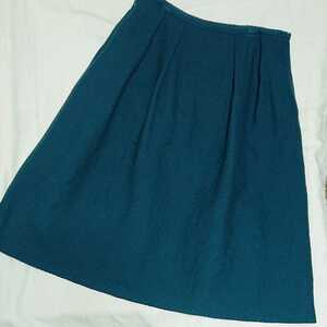 ◆808 Jocomomola　ホコモモラ　フォレストグリーンのウールスカート　40