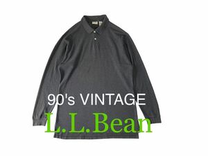 希少 TALLサイズ 90年代 ビンテージ L L Bean 長袖 鹿の子 ポロシャツ TALL Lサイズ llbean LLbean 長袖 シャツ アウトドア 古着 VINTAGE