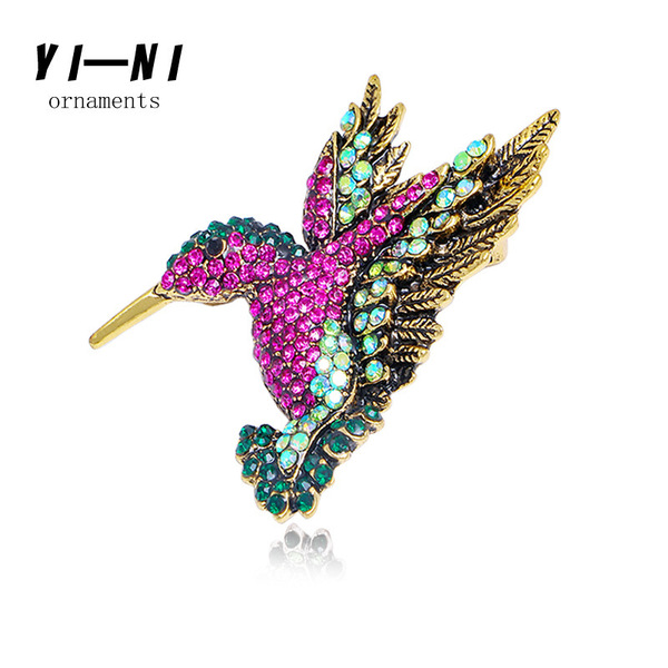 [HS-xz-44] 新品 アクセサリー 飾り　 ツバメ　ピンク　鳥 ブローチ　バチカン付き　ネックレスペンダント兼用