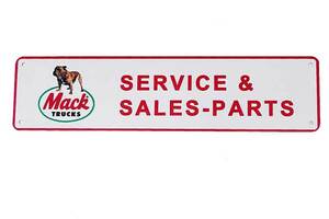 マック トラックス ロゴ 横長型 Mack TRUCKS ストリートサイン アメリカンブリキ看板
