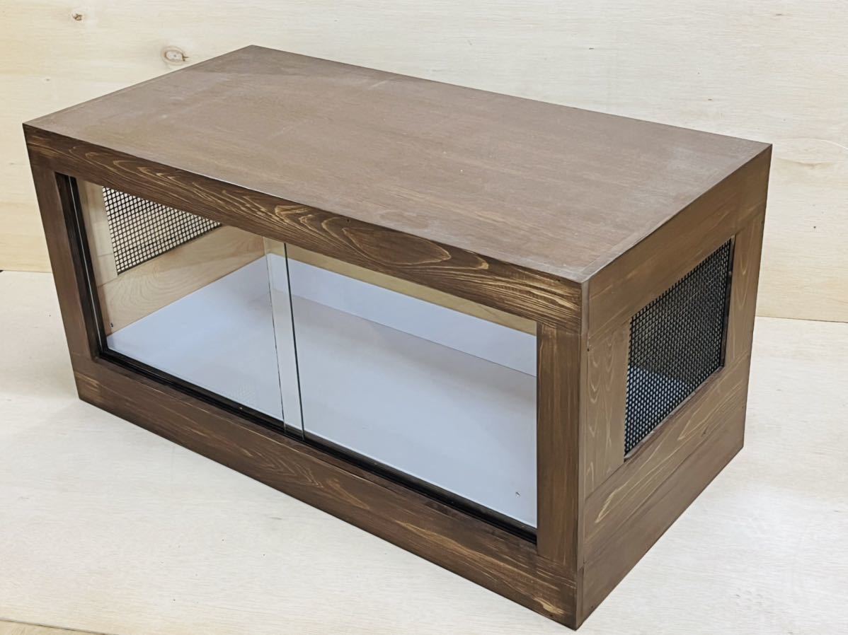 正規店仕入れの 爬虫類小動物木製ケージ アルミサッシ仕様110×800×600