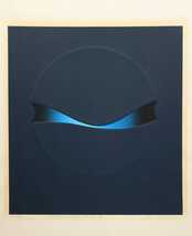 真作 小野木学 シルクスクリーン「Landscape-T.L.G」画 39×42cm 東京都出身 自由美術協会員 62年以降の研ぎ澄まされた青い色彩を主調 6674_画像2