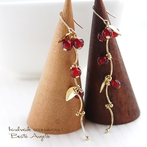 *+angelo+ natural stone red menou. wave earrings (p-003)G leaf simple red titanium resin earrings 