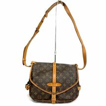 仙37【１円スタート】　LOUIS VUITTON　ルイ・ヴィトン　 ショルダーバッグ ソミュール30 LV　モノグラム　ブラウン M42256_画像2