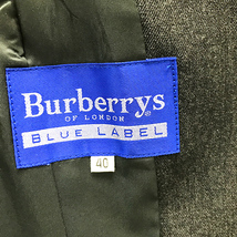 中古 古着 美品 バーバリーズ ブルーレーベル Burberrys BLUE LABEL レディース 40 ジャケット ダークグレー 毛 ウール ポリウレタン_画像3