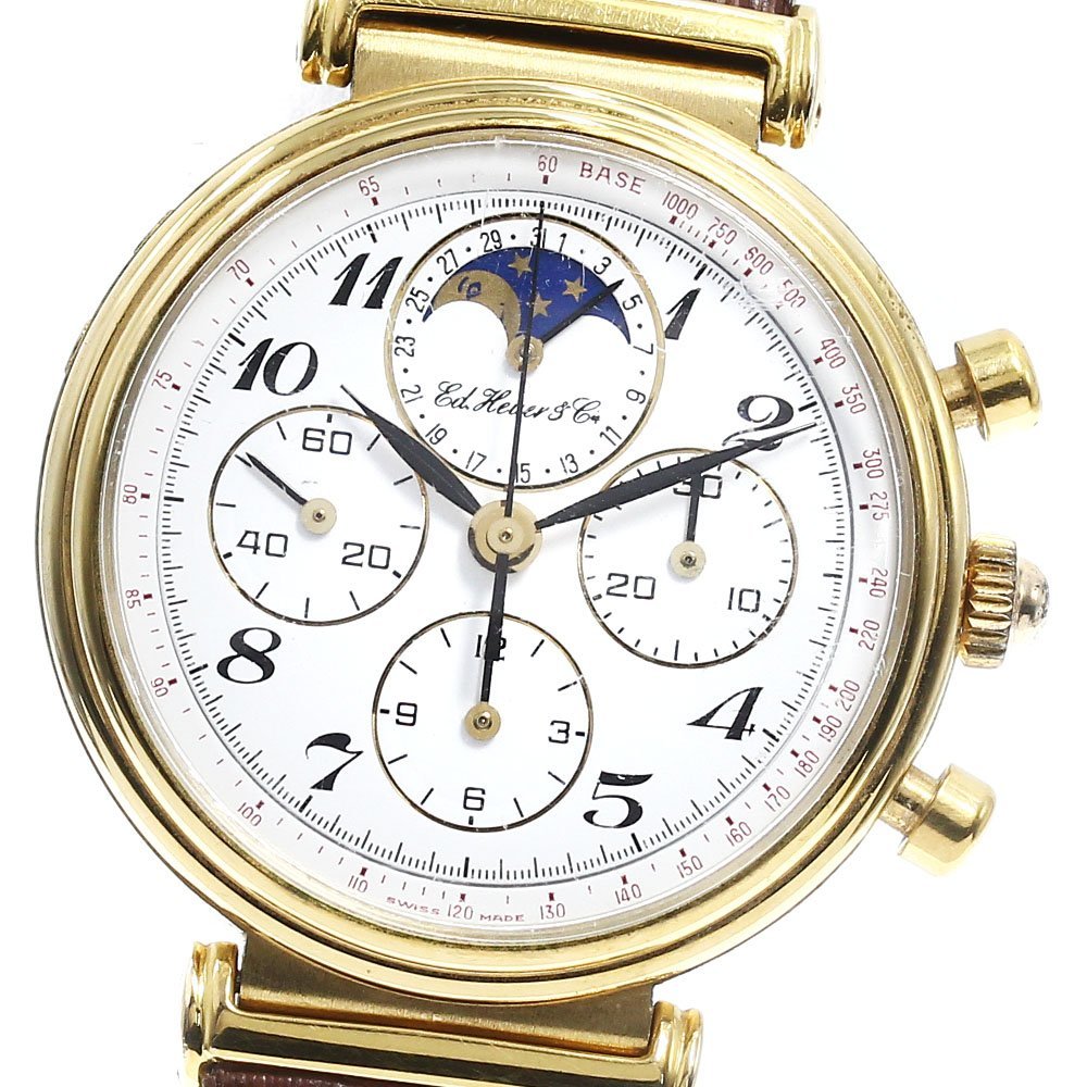 希少 HEUER ホイヤー 時計 HL200G ムーンフェイズ クオーツ QZ 日本