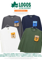 【新品】 4L ネイビー LOGOS PARK(ロゴス パーク) 長袖Tシャツ メンズ 大きいサイズ ロゴ プリント ポケット付き_画像4
