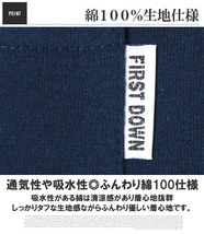 【新品】 3L ネイビー FIRST DOWN(ファーストダウン) 長袖Tシャツ メンズ 大きいサイズ ポケット付き ロゴ プリン_画像5