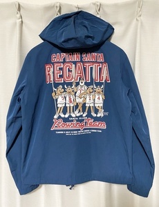 美品☆【Captain Santa】REGATTA ROWING TEAM バックビッグプリント フーデットコーチジャケット レガッタ S キャプテンサンタ