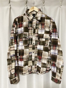  beautiful goods *[Pledge×Men's NONNO] patchwork gran ji check flannel shirt 50 Pledge men's non no