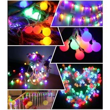 LEDストリングライト ガーランド 5m 50個LED リモコンUSB式 電飾 フェアリーライト 装飾ライト クリスマスツリー ライト 防雨型 レインボー_画像6