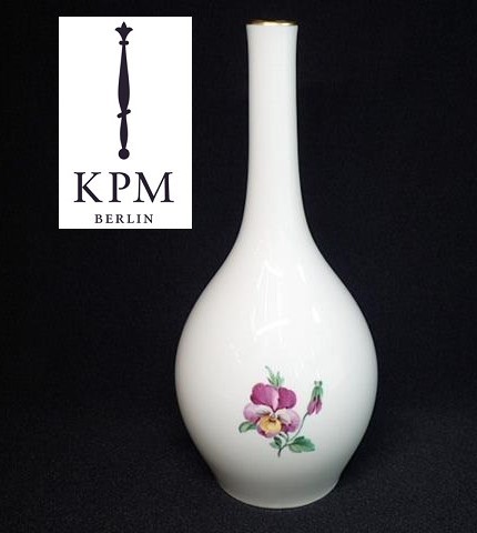 人気を誇る フラワーベース ドイツ KPM 花瓶 希少 廃盤品 ベルリン王立 