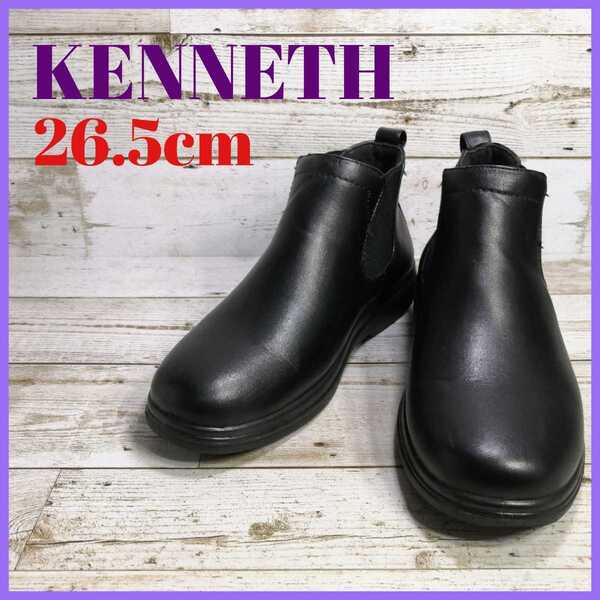即決 KENNETH サイドゴアブーツ 26.5cm ブラック 黒 バイクブーツ バイク ツーリング ライティングブーツ バイクシューズ 旅行 アウトドア
