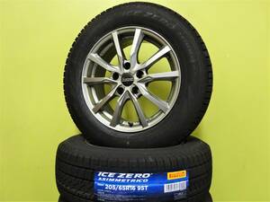 S3394 新品 4本 205/65R16 ピレリ アイス ゼロ アシンメトリコ 中古 6.5J +38 114.3 ヤリスクロス エスティマ カムリ ステージア 在庫処分