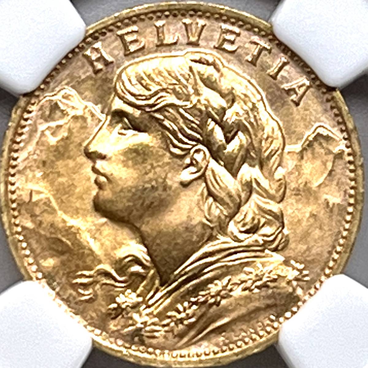 美品】スイス 20フラン NGC MS65+ アルプスの少女 ベルベティア