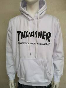 pk-THRASHER-Wt-L THRASHER スラッシャー スケートマグ スウェット パーカー プルオーバー フード アウター ホワイト L