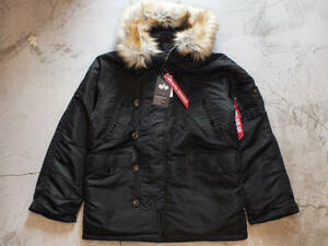 新品 XLサイズ アメリカ企画 ALPHA INDUSTRIES N-3B JACKET CORE SPEC BLACK アルファ ミリタリー ジャケット ブラック