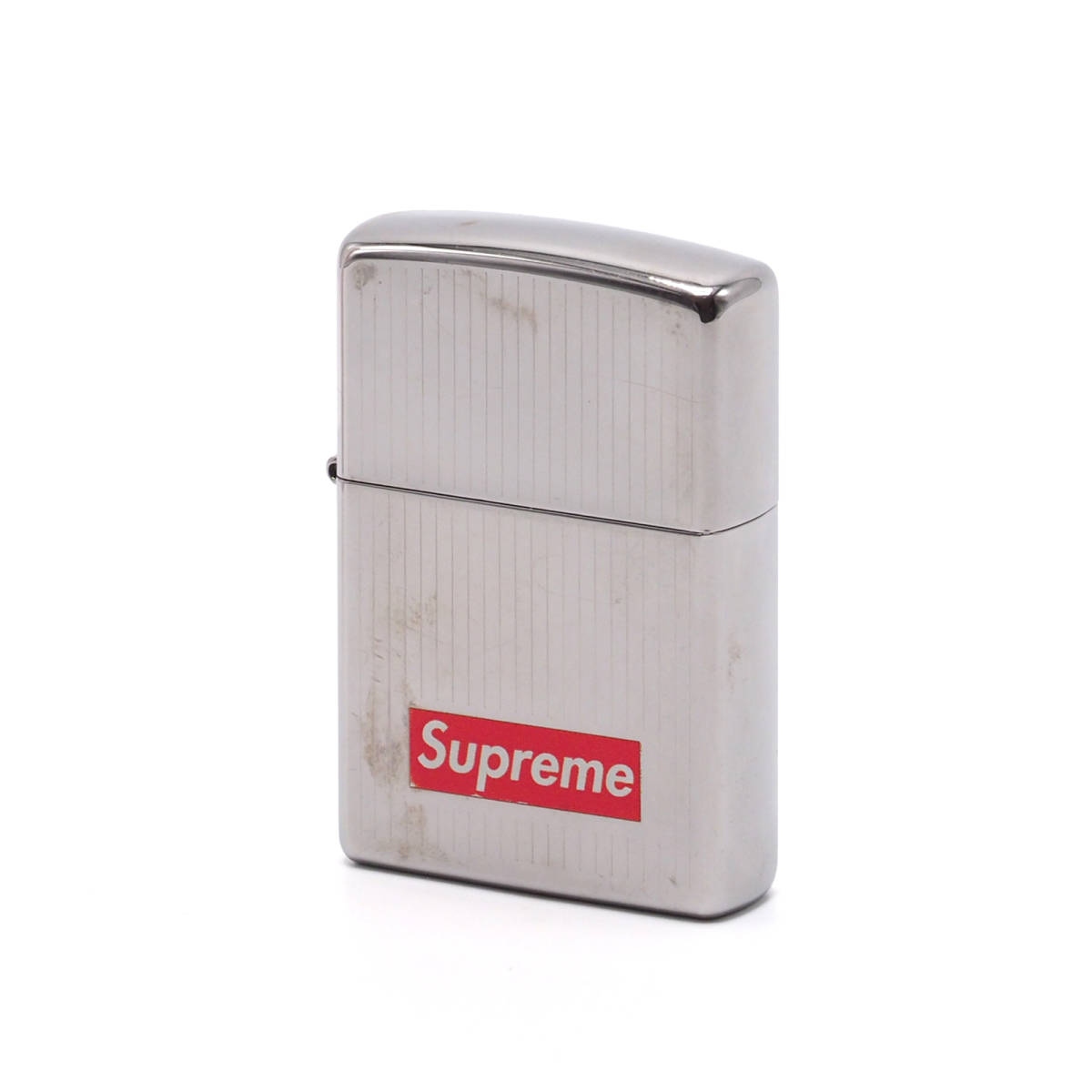 超希少!国内無料発送!Supreme Engraved Stripe Zippo Silver ライフ
