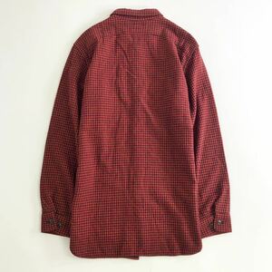 TENDERLOIN テンダーロイン 　美品　ウール生地 長袖シャツ チェックシャツ ダブルポケット M レッド×ブラック　