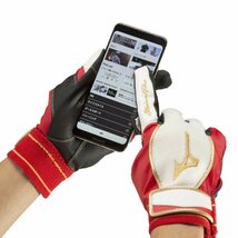 新品【MIZUNO】ミズノプロ トレーニング手袋(タッチパネル対応)1ejet03562 ホワイト×レッド フリーサイズ_画像6