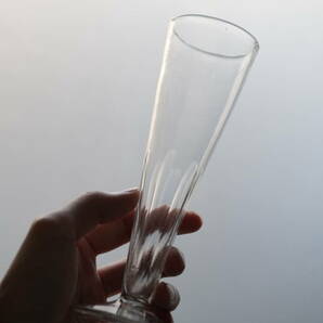古い手吹きのガラスのシャンパーニュフルートグラス 2客セット / 19世紀・フランス / 硝子 ワイングラス アンティーク 古道の画像10