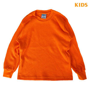 SHAKA WEAR シャカウエア　キッズ サーマル ロングスリーブ Tシャツ オレンジ　KIDS M （130-140）サイズ　8oz KIDS THERMAL 子供用 長袖