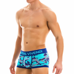 即決新品 MODUS VIVENDI モーダスビベンディ Camo Boxer -S- 迷彩ボクサートランク 水青色　現品表記サイズ S　綿素材