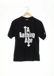 ◯ A BATHING APE アベイシングエイプ ロゴ ユニオンジャックプリント 半袖Tシャツ M 黒 ブラック 103