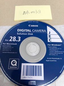 MK0038/中古品/Canon DIGITAL CAMERA Solution Disk Ver.28.3 For Macintosh/For WindowsZoomBrowser EX 5.6 PhotoStitch 3.1